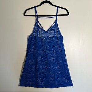 PINK Victoria's Secret Blue Lace Tank Top
